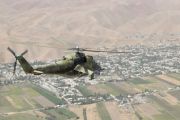 Экипажи российских вертолетов Ми-24 и Ми-8МТВ5-1 выполнили учебно-тренировочные полеты в Таджикистане