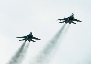 В Астраханскую область прибыли самолеты МиГ-29СМТ после успешного выполнения задач в Сирии (Министерство обороны РФ)