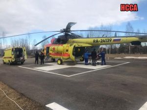 Вертолеты санавиации забрали из Ленобласти пациента с циррозом печени (Невские новости)